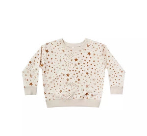 French terry star pullover sweater